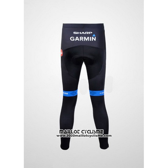 2012 Maillot Ciclismo Garmin Cervelo Blanc et Azur Manches Longues et Cuissard